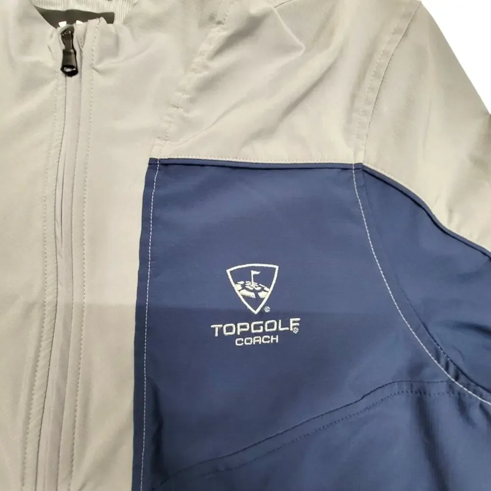 Under Armour UA Storm Topgolf Coach Jacket Mens Medium Full Zip Golf Blue Gray